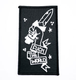 SILVER SPROCKET FUCK THE WORLD BLACK & WHITE PATCH