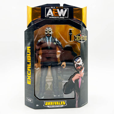 AEW RINGSIDE EXCLUSIVE ANNOUNCER EXCALIBUR ACTION FIGURE