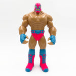 KING JAGUAR 8.25” LUCHADOR ELECTRIC PINK & BLUE CUSTOM PAINTED SOFT VINYL FIGURE