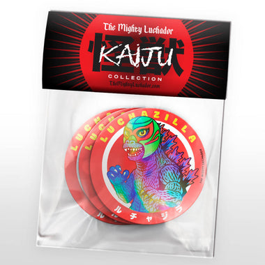 LUCHAZILLA 4" ROUND STICKER 3 PACK
