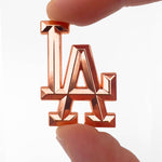 BEVELED 1.5” LA ENAMEL PIN BY DCA BOOTLEGS