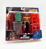WWE ACTION FIGURE REY MYSTERIO WITH RINGSIDE BATTLE ACCESSORIES