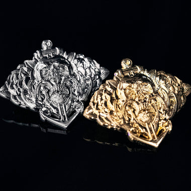 2” SKULL ROSE & ANCHOR BROOCH LAPEL PIN