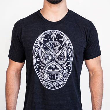 LUCHA CALAVERA GRAY TRI-BLEND UNISEX TSHIRT