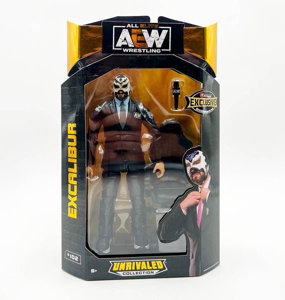 AEW RINGSIDE EXCLUSIVE ANNOUNCER EXCALIBUR ACTION FIGURE