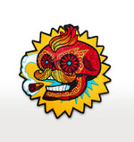 DIA DE LOS MUERTOS CALAVERA SEÑOR FUEGO 4" EMBROIDERED PATCH