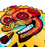 DIA DE LOS MUERTOS CALAVERA SEÑOR FUEGO 4" EMBROIDERED PATCH