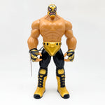 KING JAGUAR 8.25” LUCHADOR GOLD & BLACK CUSTOM PAINTED SOFT VINYL FIGURE