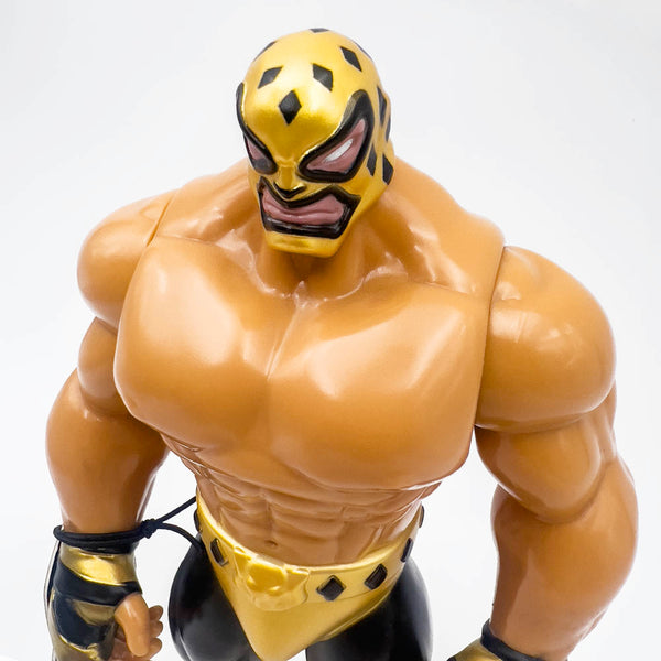 KING JAGUAR 8.25” LUCHADOR GOLD & BLACK CUSTOM PAINTED SOFT