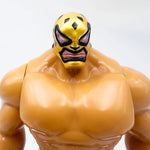 KING JAGUAR 8.25” LUCHADOR GOLD & BLACK CUSTOM PAINTED SOFT VINYL FIGURE