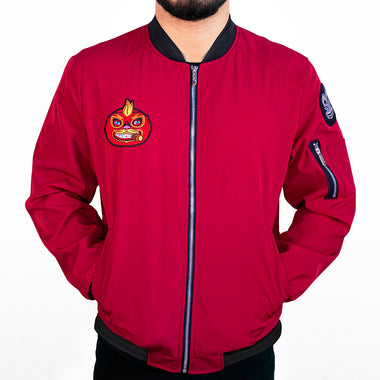 MIGHTY LUCHADOR RED LOGO BOMBER JACKET