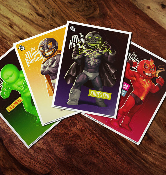 COLLECTIBLE CHARACTER STICKER CARDS – The Mighty Luchador